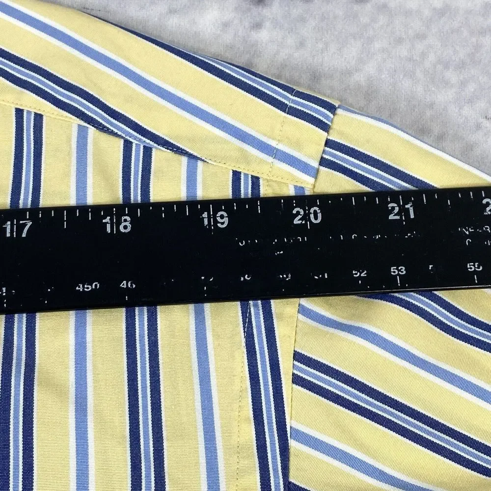 Polo by Ralph Lauren Westerton 2-Ply Shirt Mens XL Yellow Long Sleeve‎ Striped